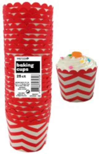 Baking Cups - Chevron Red - Click Image to Close